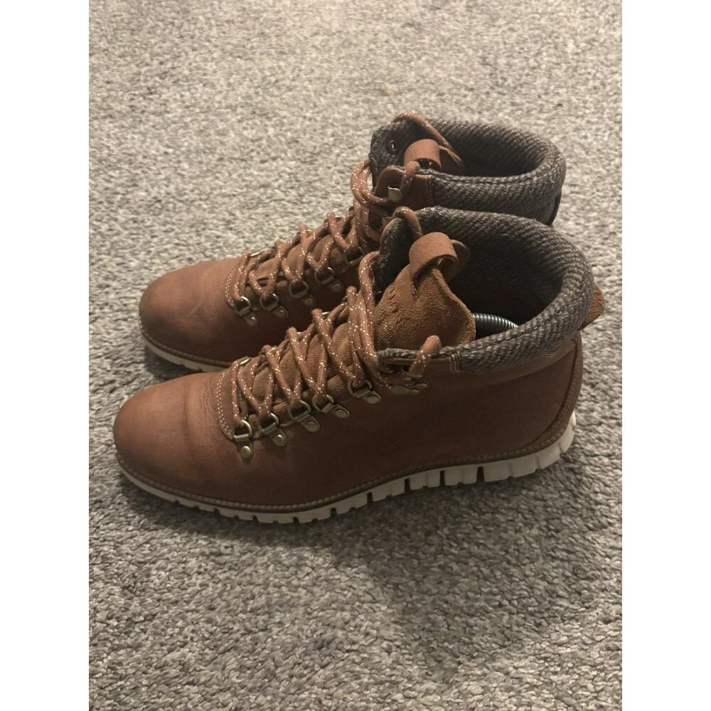 Cole Haan Mens Zerogrand Hiker Boot Size 10 M Water Resistant Tan Leather LaceUp